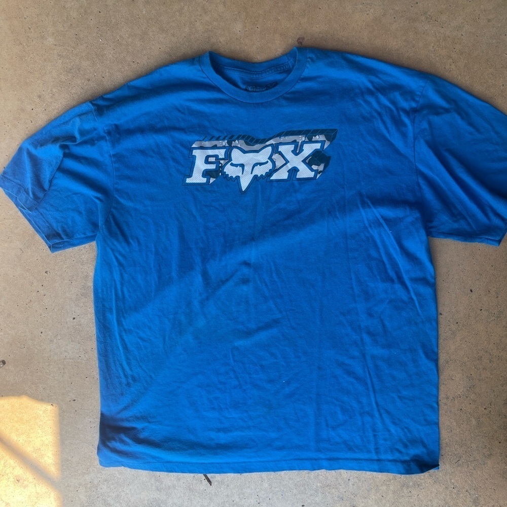 Fox Racing TShirt Mens X-Large Blue Riding Moto Short Sleeve Top Logo Graphic